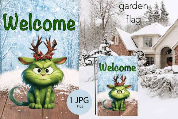 Merry Christmas Garden Flag New Year Graphic Objects By FlamingoArt
