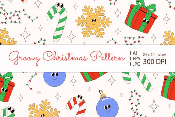 Y2k,Retro Christmas Pattern Graphic Graphic Templates By shevalenok