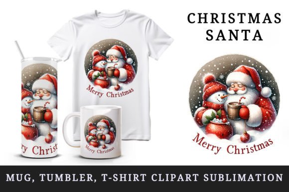 Christmas Santa Tumbler Mug Wrap Clipart Graphic Crafts By Tati Design