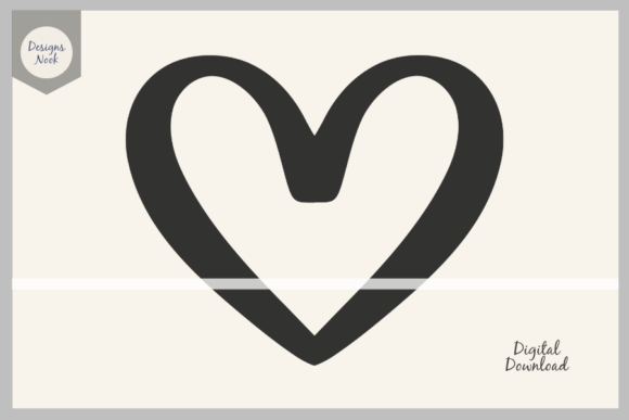 Heart Silhouette SVG File Clipart Gráfico Manualidades Por DESIGNS NOOK
