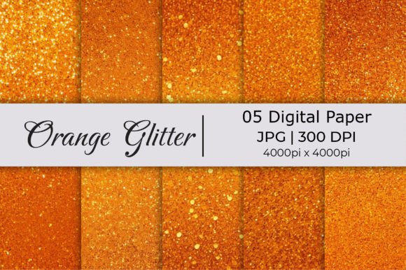 Orange Glitter Shiny Paper Backgrounds Graphic Backgrounds By mirazooze