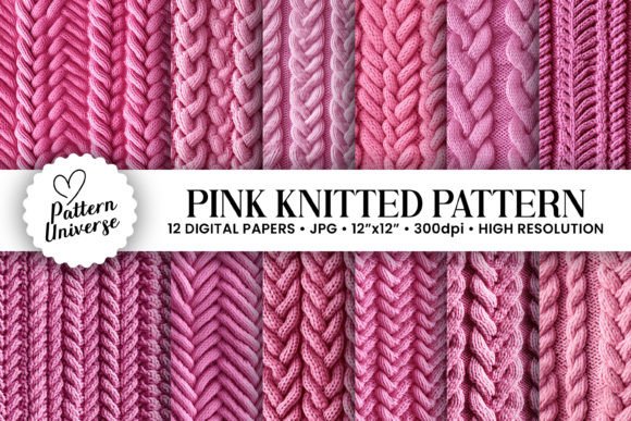 Pink Knitted Seamless Backgrounds Graphic Patterns By Pattern Universe