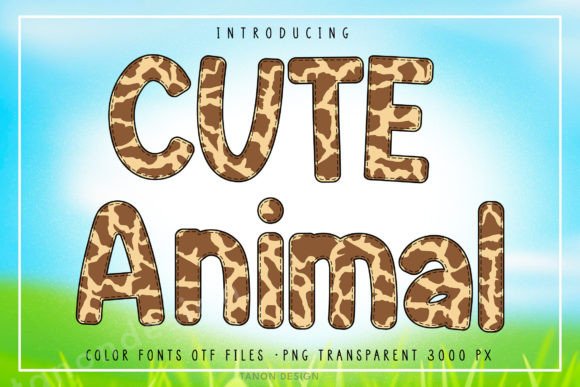 Cute Animal Color Fonts Font By tanondesign