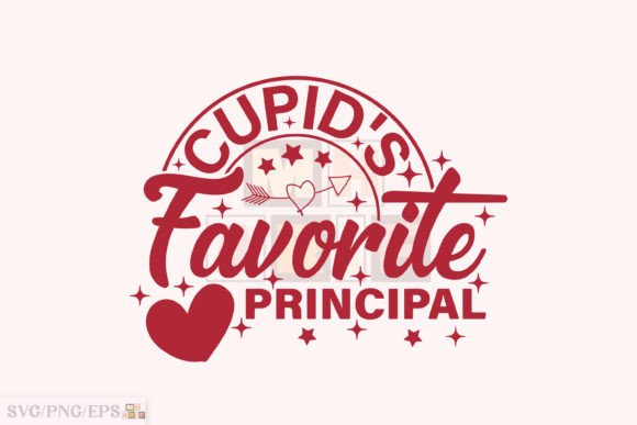 Cupid's Favorite Principal Valentine SVG Illustration Designs de T-shirts Par mh_arif