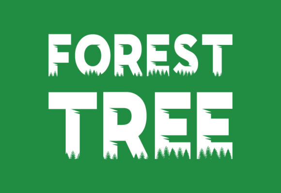 Forest Tree Decorative Font By GraphicsNinja