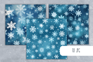 Snowflakes Digital Paper Pack Graphic Patterns By Cheerful Apple Studio 2