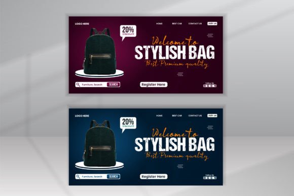 Stylish Bag Landing Page Template Graphic Landing Page Templates By VMSIT