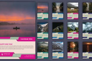 12 Pages Wall Calendar Design 2024 Graphic Print Templates By AnnuDesign 3