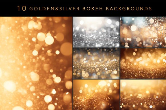 10 Golden Silver Bokeh Effect Background Illustration Fonds d'Écran Par NassyArt