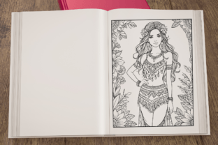 Bohemian-style Girls Coloring Pages Graphic AI Coloring Pages By Hamees Store 3