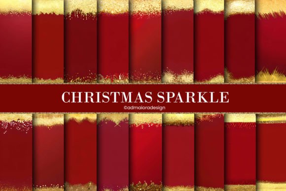 Christmas Sparkle Digital Paper Graphic Backgrounds By AdMaioraDesign