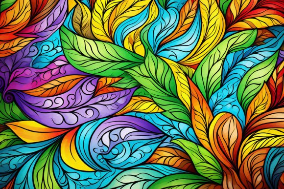 Coloring Leaves Background Graphic AI Illustrations By dreamclub270