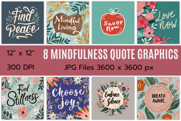 Inspirational Quote Graphics Mindfulness Gráfico Gráficos IA Por Dreamwings Creations