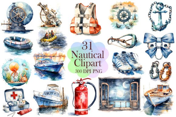 Nautical Clipart Graphic Crafts By SR Design