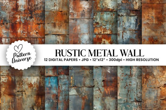 Rustic Metal Wall Seamless Backgrounds Graphic Backgrounds By Pattern Universe