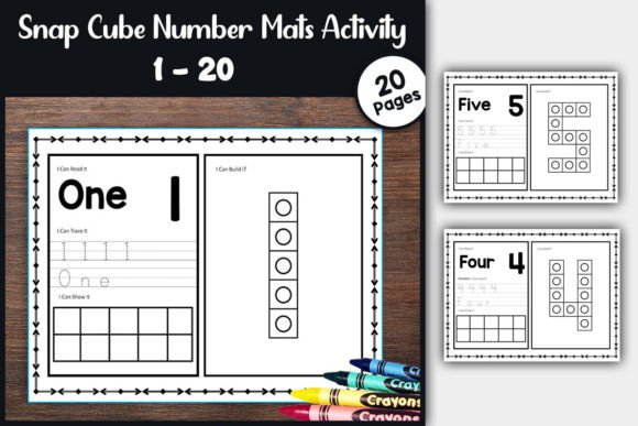 Snap Cube Number Mats Counting 1-10 PreK Graphic PreK By TheStudyKits
