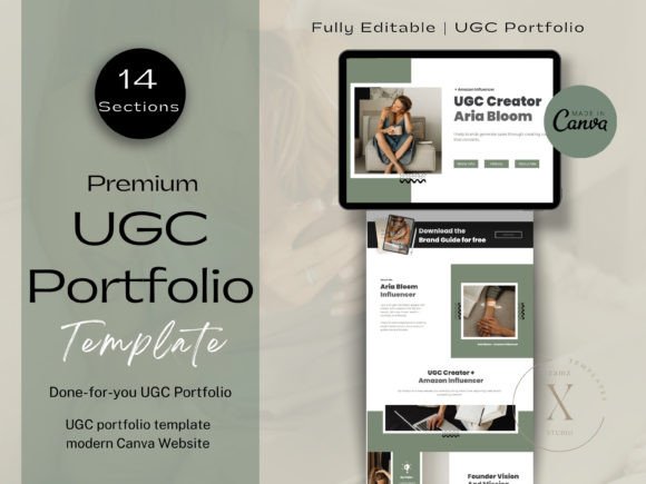 UGC Portfolio Template Editable in Canva Graphic Websites By ramzapata