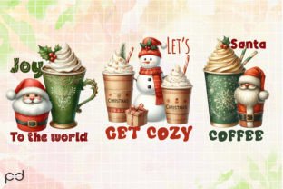 Funny Christmas Coffee Bundle Clipart Graphic Illustrations By Padma.Design 2