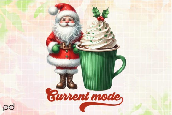Funny Christmas Coffee Clipart PNG Grafica Illustrazioni Stampabili Di Padma.Design
