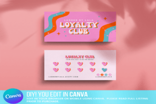 Groovy Retro Canva Loyalty Card Template Grafika Szablony do Druku Przez BLDGtheBrand 1