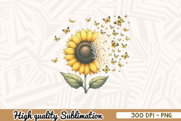 Sunflower Butterfly PNG Art Graphic Crafts By Zanynoti