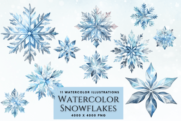 Watercolor Snowflake Illustrations Graphic Illustrations By Enchanted Marketing Imagery