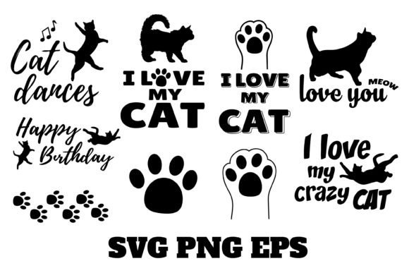 Cat Bundles SVG Vector Humor Silhouette Gráfico Manualidades Por Pony3000