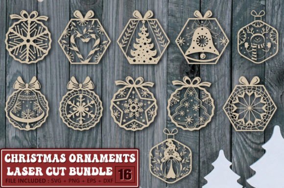 Christmas Ornaments Laser Cut SVG Bundle Graphic Crafts By Extreme DesignArt