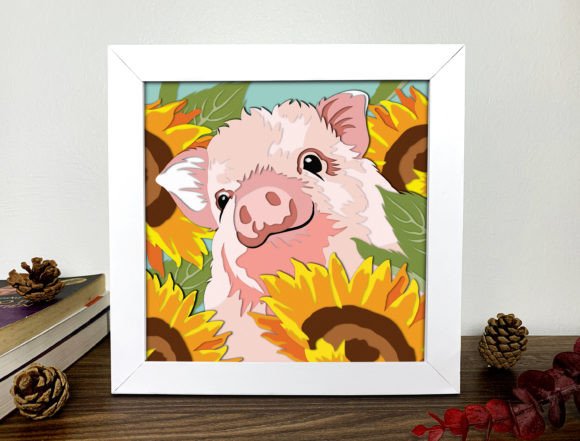 Cute Pig 3D Shadow Box Svg Graphic 3D Shadow Box By Alleylightbox