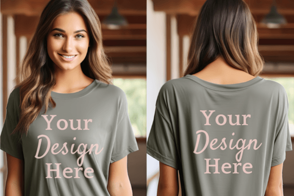 Bay Comfort Colors Front and Back Mockup Graphic Product Mockups By Lara' s Designs