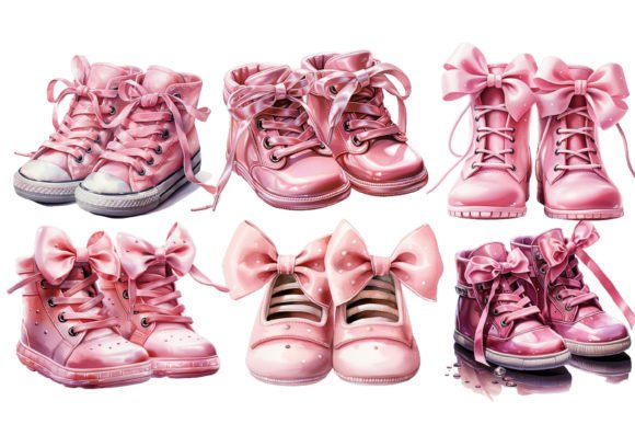 Pink Baby Shoes Watercolor Clipart Graphic AI Transparent PNGs By Nayem Khan