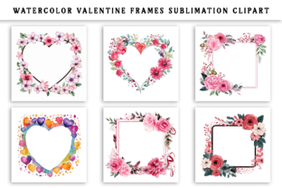Watercolor Valentine Frames Clipart Illustration Illustrations AI Par Naznin sultana jui 2