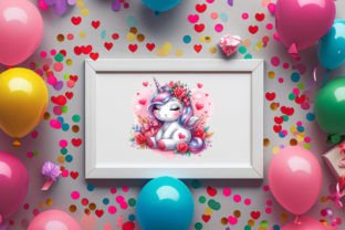 Watercolor Valentine's Cute Cat Clipart Grafika Ilustracje do Druku Przez ChloeArtShop 3
