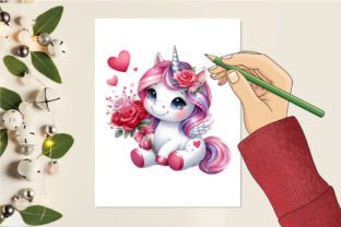 Watercolor Valentine's Cute Cat Clipart Grafika Kolorowanki i książki Przez ChloeArtShop 4