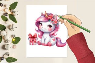 Watercolor Valentine's Cute Cat Clipart Grafika Ilustracje do Druku Przez ChloeArtShop 4