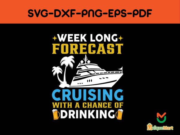 Forecast Cruising with a Chance Drinking Gráfico Diseños de Camisetas Por Uniquemart