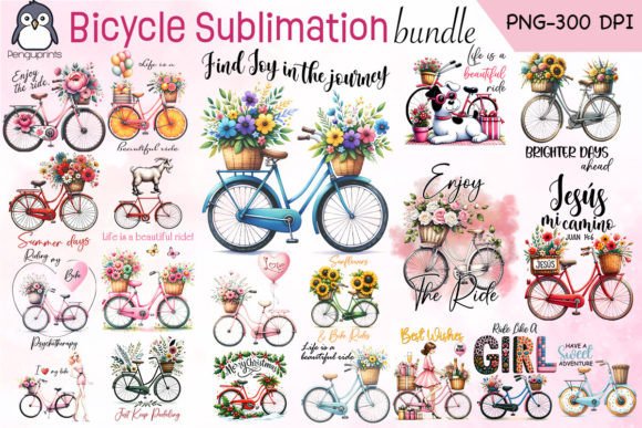 Bicycle Sublimation Bundle Graphic Print Templates By Penguprints