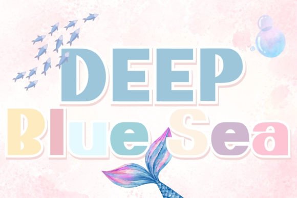 Deep Blue Sea Display Font By charmingbear59.design