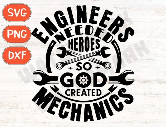 Mechanic Svg, God Created Mechanics Svg Grafik T-shirt Designs Von ThngphakJSC