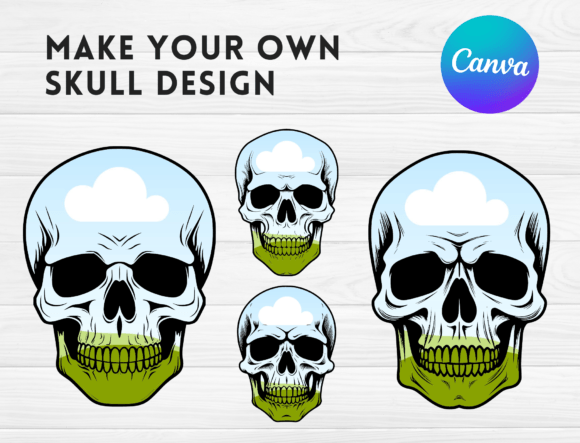 Skull Canva Frames Bundle Template Fall Graphic Crafts By PandArtistDesign