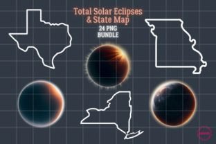 USA Total Solar Eclipse, US State PNG Graphic Crafts By pakkarada 1