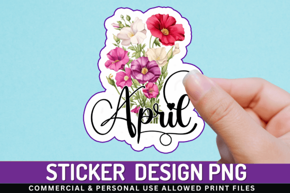 April Sticker Design Graphic Illustrations By Regulrcrative