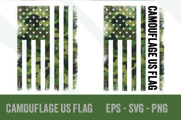 Camo American Flag SVG Graphic Print Templates By thlartist