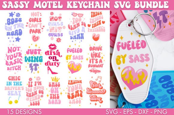 Sassy Motel Keychain SVG Bundle Graphic Crafts By freelingdesignhouse