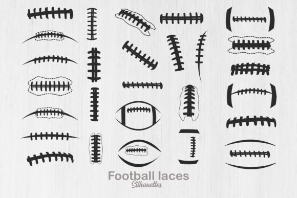 Football Laces Silhouette, Football Seam Gráfico Ilustraciones Imprimibles Por Design_Lands