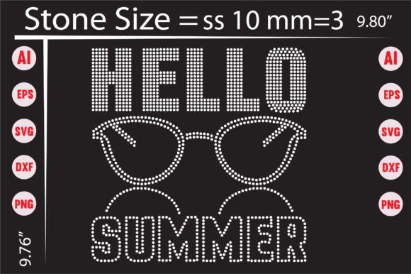 Hello Summer Rhinestone Templates Design Graphic T-shirt Designs By creative writing
