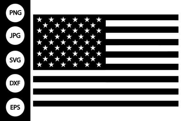 Silhouette American Flag SVG Grafik Druckbare Illustrationen Von MYDIGITALART13