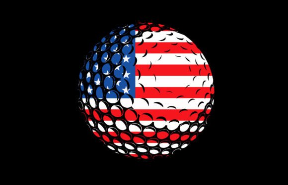 Golf with USA Flag Design Graphic Print Templates By teestore