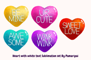 Heart with White Text Sublimation Set Illustration Illustrations Imprimables Par pam.aripai 3