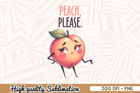 Peach Please Food Pun Grafika Rękodzieła Przez Zanynoti